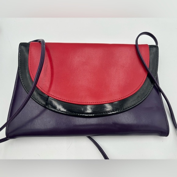 VINTAGE 80’s Retro Colour Block Crossbody Bag - Picture 1 of 6